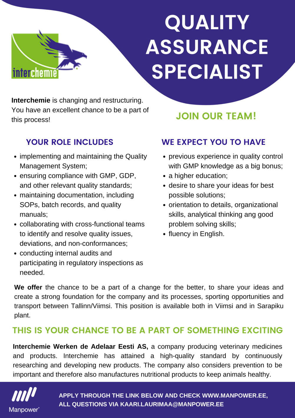 QUALITY ASSURANCE SPECIALIST