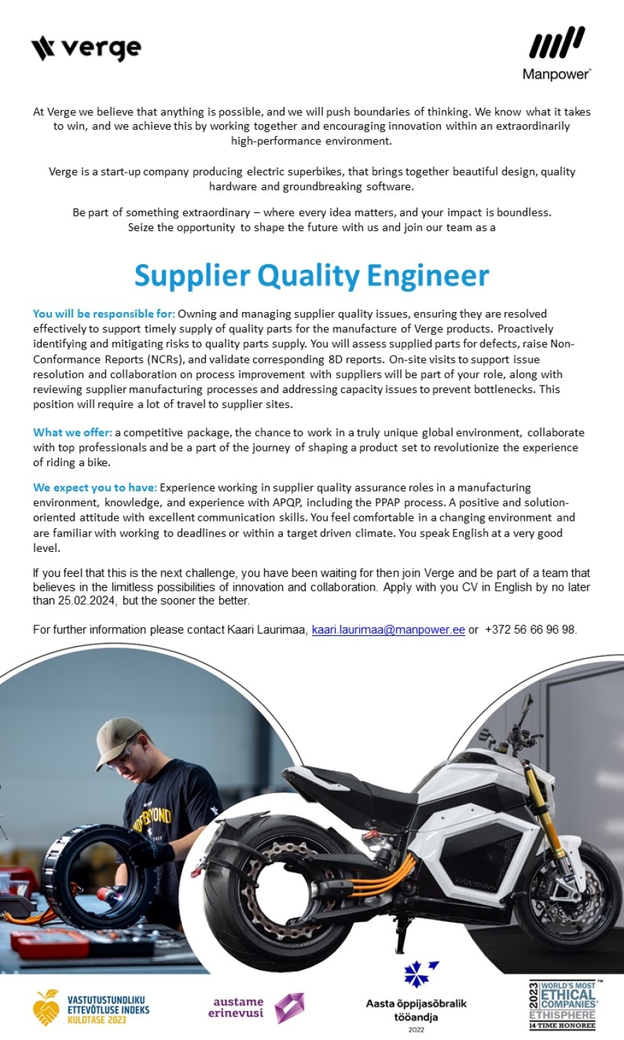 SUPPLIER QUALITY ENGINEER